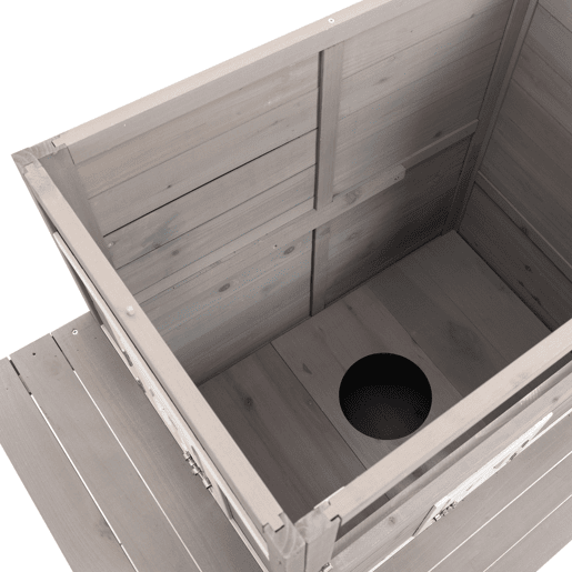 PawHut Casa para Gatos de Madeira Exterior Casa Grande para Gatos de 3 Andares com Múltiplas Entradas Janelas e 2 Plataformas para Terraço Balcão Jardim 98x68,5x122cm Cinza