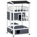 Caseta para Gato Madera de Abeto PawHut Caseta para Gato Madera de Abeto PawHut Multicolor