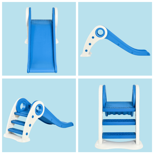 HOMCOM Escorrega infantil para crianças acima de 3 anos Escorrega largo dobrável com escadas rampa longa para jardim parque interiores 120x50x56 cm Azul HOMCOM Escorrega infantil para crianças acima de 3 anos Escorrega largo dobrável com escadas rampa longa para jardim parque interiores 120x50x56 cm Azul