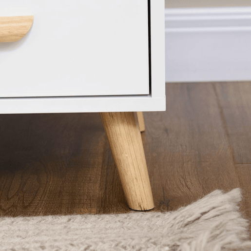 HOMCOM Mesa de Cabeceira Mesa Auxiliar Moderna com 1 Gaveta e Compartimento de Armazenamento para Dormitório Sala de Estar 40x40x62cm Branco e Madeira