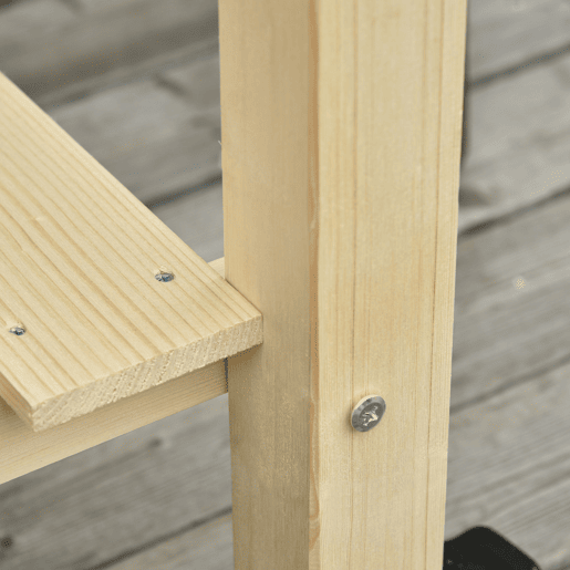 Outsunny Horta Vertical Mesa de Cultivo Elevada com Prateleira Tecido Geotextil Rodas com Freios Portátil para Jardim Terraço 118x55x83cm Madeira Natural