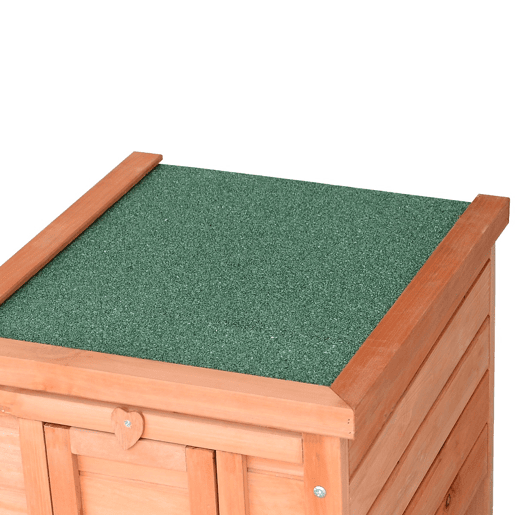 PawHut Coelheira de Madeira Exterior Coelheira para Roedores Animais de Estimação Pequenos com Teto Asfáltico e Rampa Antiderrapante 42x51x43cm Madeira