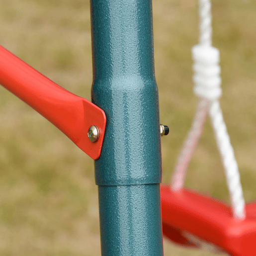 Outsunny Conjunto de Baloiços para Crianças acima de 3 Anos com Suporte de Metal Baloiço Duplo com Corda Ajustável para Exterior Carga Máx. 40kg 220x160x180 cm Verde e Vermelho Outsunny Conjunto de Baloiços para Crianças acima de 3 Anos com Suporte de Metal Baloiço Duplo com Corda Ajustável para Exterior Carga Máx. 40kg 220x160x180 cm Verde e Vermelho