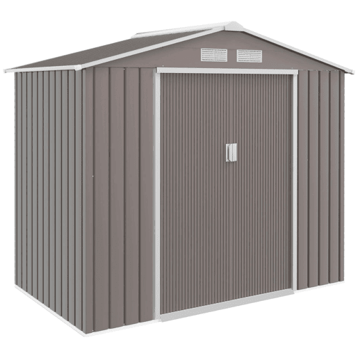 Outsunny Abrigo de Jardim 213x130x185cm Abrigo de Jardim Metálico de Exterior para Armazenamento de Ferramentas com 2 Portas Deslizantes e 4 Janelas para Terraço Cinza Claro Outsunny Abrigo de Jardim 213x130x185cm Abrigo de Jardim Metálico de Exterior para Armazenamento de Ferramentas com 2 Portas Deslizantes e 4 Janelas para Terraço Cinza Claro
