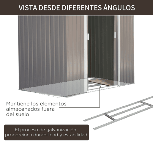 Outsunny Abrigo de Jardim 213x130x185cm Abrigo de Jardim Metálico de Exterior para Armazenamento de Ferramentas com 2 Portas Deslizantes e 4 Janelas para Terraço Cinza Claro Outsunny Abrigo de Jardim 213x130x185cm Abrigo de Jardim Metálico de Exterior para Armazenamento de Ferramentas com 2 Portas Deslizantes e 4 Janelas para Terraço Cinza Claro