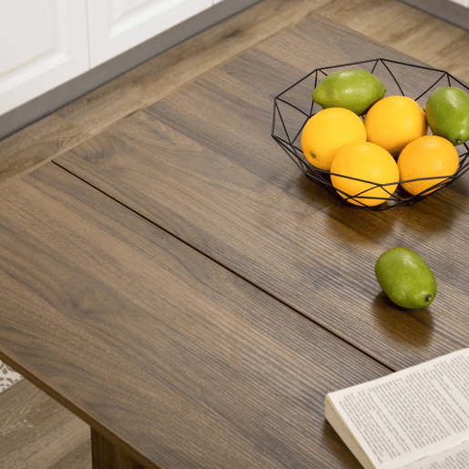 HOMCOM Mesa de Bar Extensível Mesa de Bistrô com 3 Prateleiras de Armazenamento e Estrutura de Metal para Cozinha Sala de Jantar 120x76x91,4cm Marrom