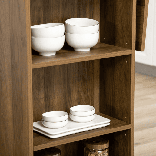 HOMCOM Mesa de Bar Extensível Mesa de Bistrô com 3 Prateleiras de Armazenamento e Estrutura de Metal para Cozinha Sala de Jantar 120x76x91,4cm Marrom