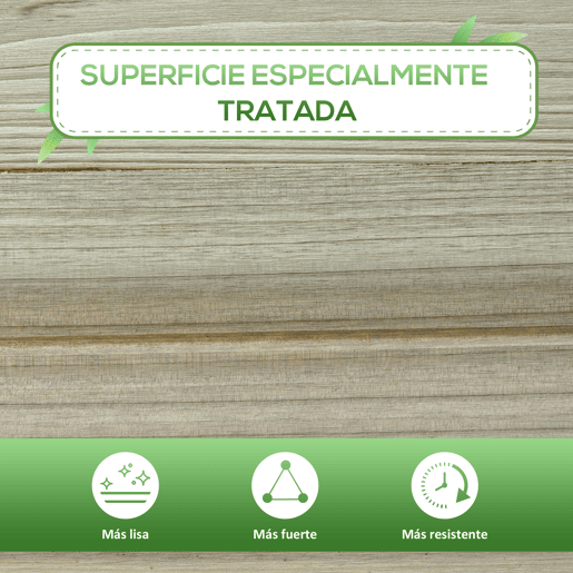 Outsunny Horta Urbana de Madeira com Prateleira Mesa de Cultivo Retangular com Orifícios de Drenagem para Cultivos Plantas Jardim Terraço Exterior Carga 80 kg 91x51x76 cm Natural