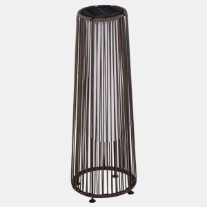 Outsunny Lanterna de Jardim de Vime Sintético Lâmpada Solar Exterior com Luzes LED Acendimento Automático à Prova de Água para Terraço Varanda Pátio Ø21,5x61 cm, Castanho