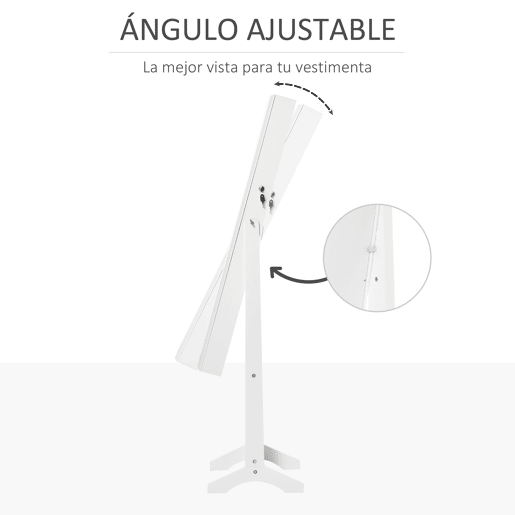 HOMCOM Espelho Armário de Pé para Joias com 3 Ângulos Ajustáveis, Fecho Magnético, Organizador de Joias com Prateleiras, Espaços para Brincos, Anéis e Colares, Branco com Interior Preto