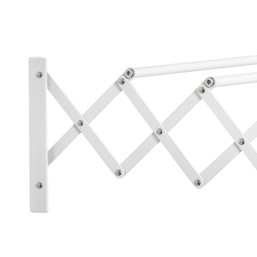 HOMCOM Estendal de Parede Extensível de 63,5cm de Metal com 5 Barras para Interior e Exterior Carga 10kg 63,5x60x20cm Branco HOMCOM Estendal de Parede Extensível de 63,5cm de Metal com 5 Barras para Interior e Exterior Carga 10kg 63,5x60x20cm Branco