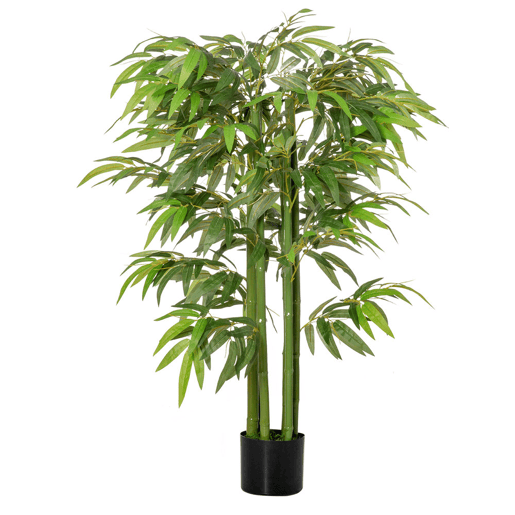 HOMCOM Bambú Artificial 140cm com Vaso Planta Artificial para Interior e Exterior Decoração de Casa Escritório Verde HOMCOM Bambú Artificial 140cm com Vaso Planta Artificial para Interior e Exterior Decoração de Casa Escritório Verde