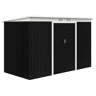 Outsunny Abrigo de Jardim 280x130x172cm Abrigo de Exterior de Aço Galvanizado com Porta Corredeira e Ventilações para Armazenamento de Ferramentas Cinza Escuro
