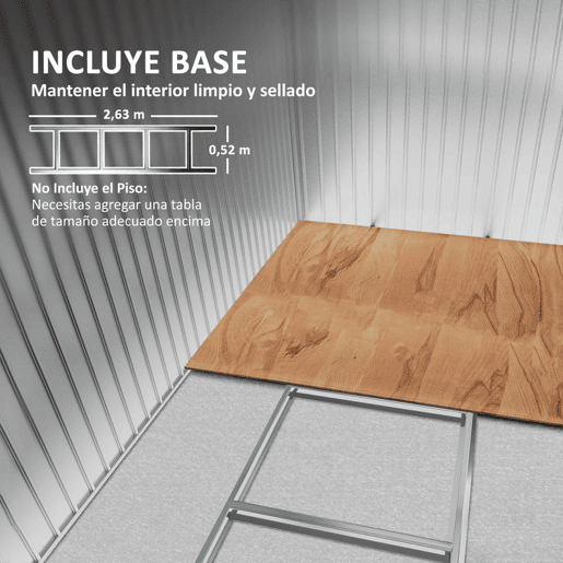 Outsunny Abrigo de Jardim 280x130x172cm Abrigo de Exterior de Aço Galvanizado com Porta Corredeira e Ventilações para Armazenamento de Ferramentas Cinza Escuro