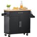 Carro de Cocina Madera de Caucho, MDF HOMCOM, hogar - cocina Carro de Cocina Madera de Caucho, MDF HOMCOM, hogar - cocina Negro