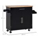 Carro de Cocina Madera de Caucho, MDF HOMCOM, hogar - cocina Carro de Cocina Madera de Caucho, MDF HOMCOM, hogar - cocina Negro