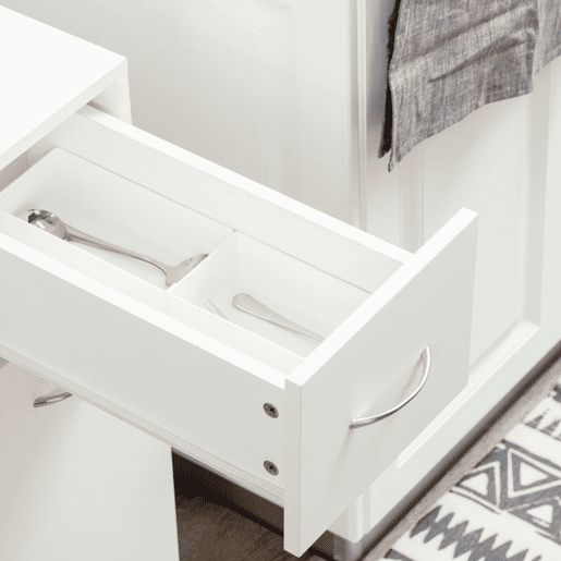 HOMCOM Carrinho de Cozinha com 1 Gaveta e 2 Prateleiras Abertas Carrinho de Cozinha Auxiliar cm Rodas para Sala de Jantar Casa de Banho 25x50x85cm Branco
