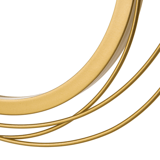 HOMCOM Decoração de Parede de Metal 3D de Espelhos Redondos 107x56cm Arte de Parede Decoração de Parede Metálica para Sala de Estar Dormitório Cozinha Dourado