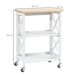 Carrito de Cocina MDF, Madera de Caucho HOMCOM, hogar - cocina Carrito de Cocina MDF, Madera de Caucho HOMCOM, hogar - cocina Blanco