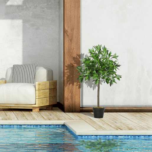 Outsunny 2 plantas artificiais de 90 cm de altura árvore de Laurel com vaso para sala de estar exterior Verde