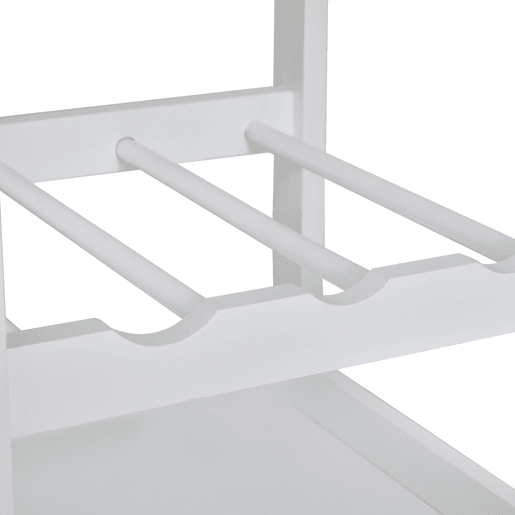 HOMCOM Carrinho de cozinha Carrinho de serviço de 4 níveis com rodas giratórias Gaveta Prateleiras Garrafeira Armazenamento De Cozinha Sala de estar Sala de jantar 37x37x76 cm Branco