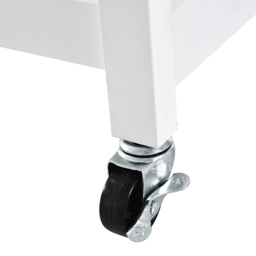 HOMCOM Carrinho de Cozinha Carrinho de Serviço Multifuncional com 1 Gaveta 1 Armário 3 Prateleiras Abertas para Armazenamento 66x39,5x86,5 cm Branco