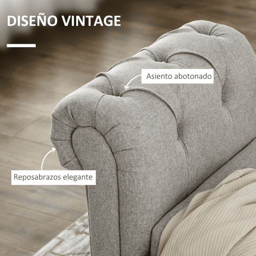 HOMCOM Banco de Pé de Cama Banco de Armazenamento de Linho com Dobradiças na Tampa Pés de Madeira e Apoio para os Braços para Dormitórios Sala de Estar Corredor Carga 150kg 146,5x49x74,5cm Cinza Claro