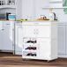 Carro de Cocina MDF, Madera de Caucho HOMCOM, hogar - cocina Carro de Cocina MDF, Madera de Caucho HOMCOM, hogar - cocina Blanco