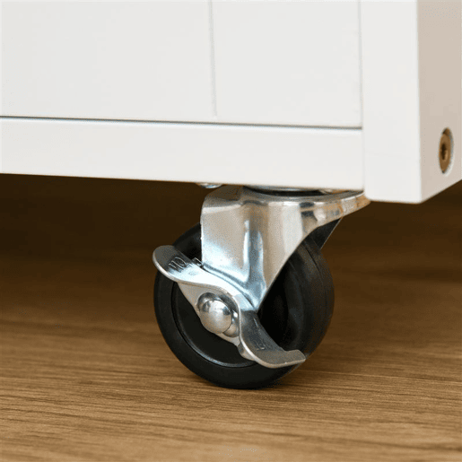 HOMCOM Carrinho de Cozinha com Rodas Carrinho de Cozinha com Gaveta 2 Armários de Armazenamento e 3 Prateleiras Abertas para 9 Garrafas para Sala de Jantar 67x37x87cm Branco