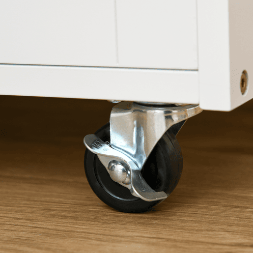 HOMCOM Carrinho de Cozinha com Rodas Carrinho de Cozinha com Gaveta 2 Armários de Armazenamento e 3 Prateleiras Abertas para 9 Garrafas para Sala de Jantar 67x37x87cm Branco