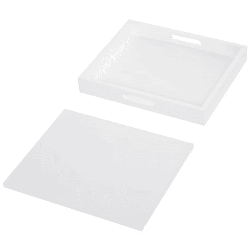 HOMCOM Carrinho de cozinha Carrinho de serviço doméstico de 4 niveis com bandeja removível Prateleira universal de rodas 40x30x76cm Madeira branca