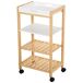 HOMCOM Carrito de Cocina Carrito de Servicio Doméstico de 4 Niveles con Una Bandeja Extraíble Estant HOMCOM Carrito de Cocina Carrito de Servicio Doméstico de 4 Niveles con Una Bandeja Extraíble Estant Blanco