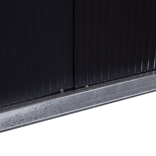 Telheiro de jardim Outsunny 322x277x192 cm Base 8,25 m² Telheiro metálico para ferramentas de exterior com 2 portas de correr e 4 janelas Cinzento