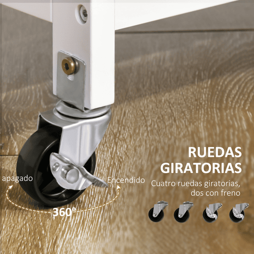 HOMCOM Carrinho de Cozinha com Rodas Carrinho de Cozinha com 1 Gaveta Prateleiras Removíveis Suporte para 4 Garrafas e Armário para Sala de Jantar Sala de Estar Carga 40kg 76x48x88cm Branco e Cinza