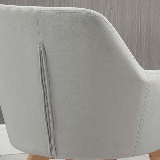 HOMCOM Conjunto de 2 Cadeiras de Sala de Jantar Modernas Cadeiras de Cozinha Estofadas em Veludo com Encosto Médio e Pés de Madeira de Borracha para Sala de Estar Carga 120kg 54x57x80cm Cinza