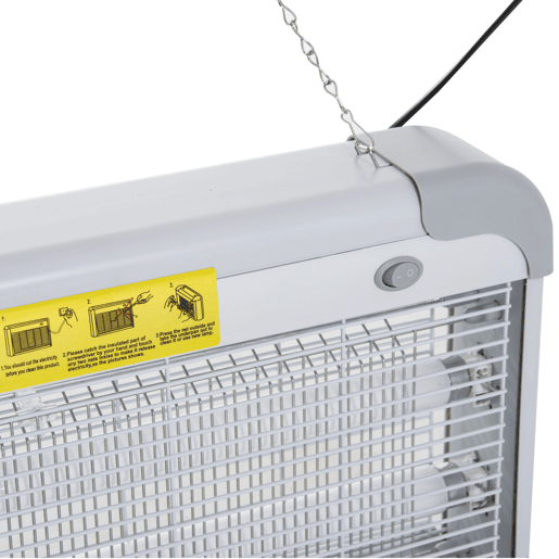 Outsunny Lâmpada Anti-Mosquitos Elétrica 30W Mata Mosquitos Elétrico Área 60 m² Seguro e Eficaz com Luz UV para Exterior e Interior 48,5x8,5x26,5cm Branco e Cinza