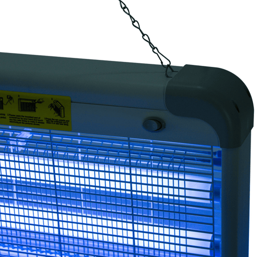 Outsunny Lâmpada Anti-Mosquitos Elétrica 30W Mata Mosquitos Elétrico Área 60 m² Seguro e Eficaz com Luz UV para Exterior e Interior 48,5x8,5x26,5cm Branco e Cinza