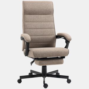 Vinsetto Cadeira de Escritório Giratória Cadeira de Escritório Reclinável com Altura Ajustável Apoio para os Braços Apoio para os Pés Retrátil para Sala de Estar Escritório Estúdio Carga 20kg 68x67x106-114cm Marrom