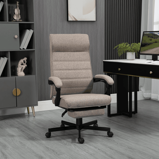 Vinsetto Cadeira de Escritório Giratória Cadeira de Escritório Reclinável com Altura Ajustável Apoio para os Braços Apoio para os Pés Retrátil para Sala de Estar Escritório Estúdio Carga 20kg 68x67x106-114cm Marrom Vinsetto Cadeira de Escritório Giratória Cadeira de Escritório Reclinável com Altura Ajustável Apoio para os Braços Apoio para os Pés Retrátil para Sala de Estar Escritório Estúdio Carga 20kg 68x67x106-114cm Marrom