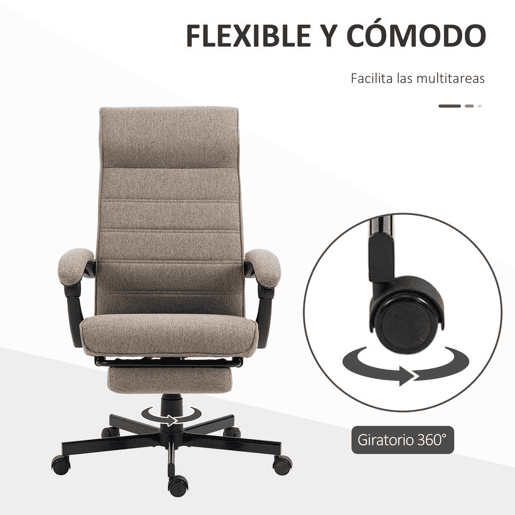 Vinsetto Cadeira de Escritório Giratória Cadeira de Escritório Reclinável com Altura Ajustável Apoio para os Braços Apoio para os Pés Retrátil para Sala de Estar Escritório Estúdio Carga 20kg 68x67x106-114cm Marrom Vinsetto Cadeira de Escritório Giratória Cadeira de Escritório Reclinável com Altura Ajustável Apoio para os Braços Apoio para os Pés Retrátil para Sala de Estar Escritório Estúdio Carga 20kg 68x67x106-114cm Marrom