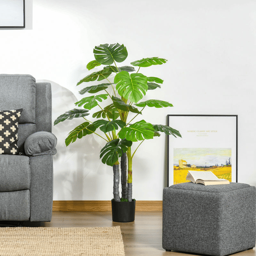 HOMCOM Planta Artificial Costela de Adão no Vaso 120cm de Altura Planta Artificial Tropical Decorativa com 20 Folhas para Casa Sala de Estar Dormitório Verde HOMCOM Planta Artificial Costela de Adão no Vaso 120cm de Altura Planta Artificial Tropical Decorativa com 20 Folhas para Casa Sala de Estar Dormitório Verde