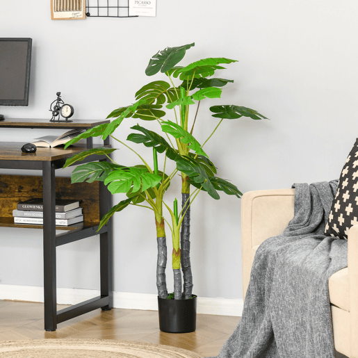 HOMCOM Planta Artificial Costela de Adão no Vaso 120cm de Altura Planta Artificial Tropical Decorativa com 20 Folhas para Casa Sala de Estar Dormitório Verde HOMCOM Planta Artificial Costela de Adão no Vaso 120cm de Altura Planta Artificial Tropical Decorativa com 20 Folhas para Casa Sala de Estar Dormitório Verde