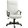 Vinsetto Cadeira de Escritório Giratória 360° Cadeira de Escritório com Encosto Alto Altura Ajustável e Função de Inclinação para Escritório Carga 120kg 65x65x102-112,5cm Branco creme