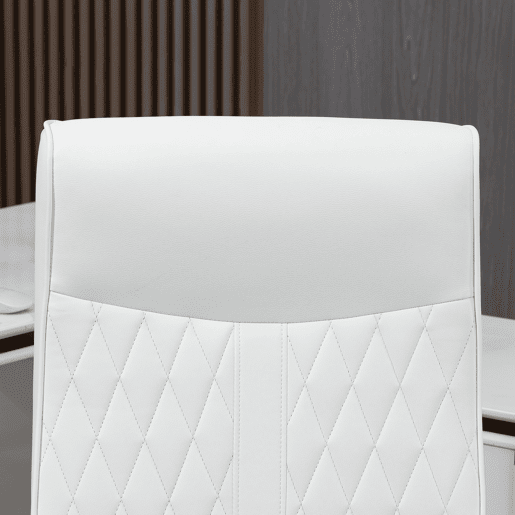 Vinsetto Cadeira de Escritório Giratória 360° Cadeira de Escritório com Encosto Alto Altura Ajustável e Função de Inclinação para Escritório Carga 120kg 65x65x102-112,5cm Branco creme