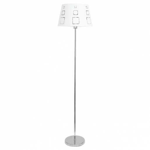 candeeiro de pé em metal cromado da série celaya 40cm