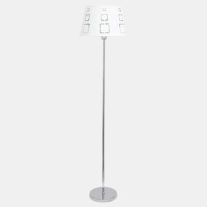 candeeiro de pé em metal cromado da série celaya 40cm