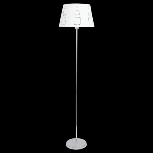 candeeiro de pé em metal cromado da série celaya 40cm