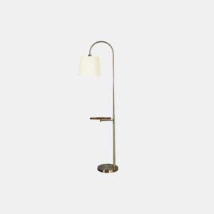 candeeiro de pé metal cor couro série marfim 30cm