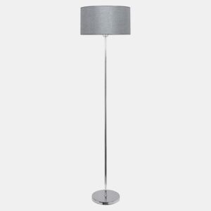candeeiro de pé em metal prateado série axel 40cm