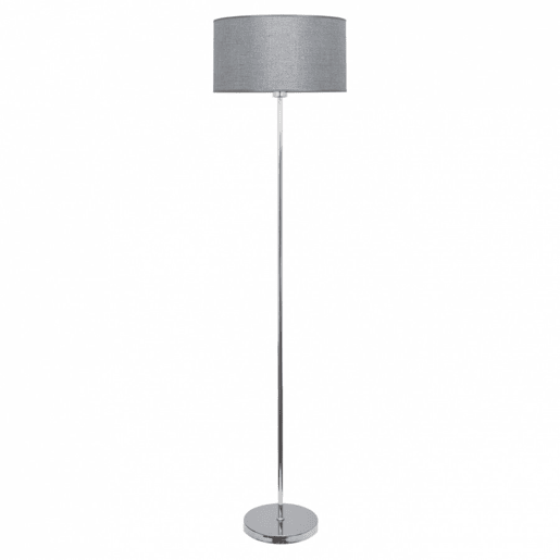 candeeiro de pé em metal prateado série axel 40cm